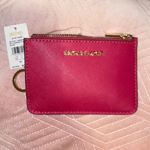 Michael Kors jetset coin pouch leather keychain wallet